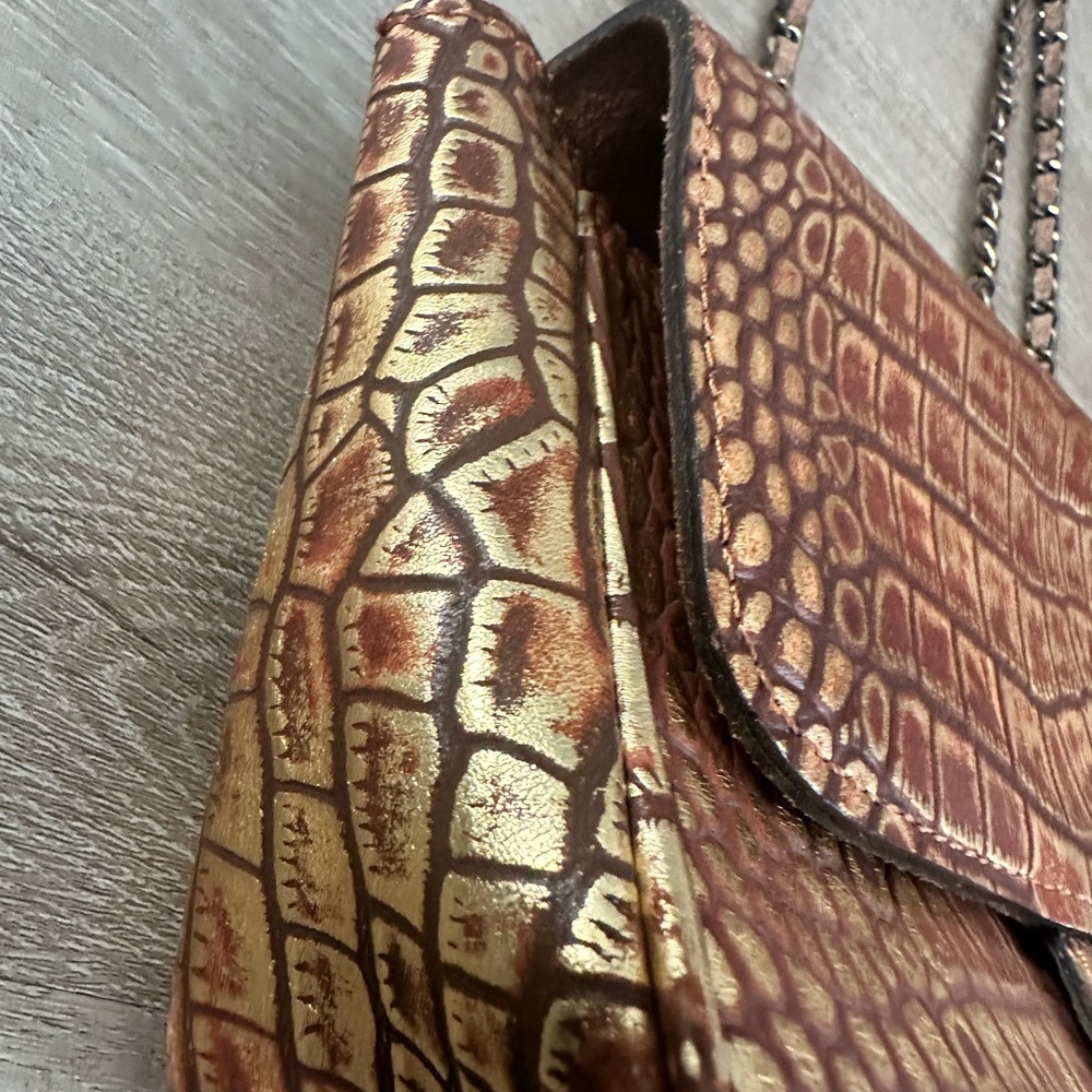 Patricia Nash Textured Brown Leather Clutch Shoulder Bag - Picture 7 of 7